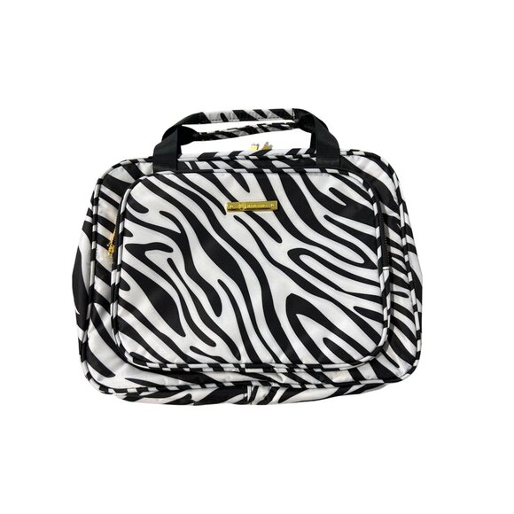 Joy Light and Chic World Traveler Bag Toiletry Case Black White Safari Organizer - Picture 1 of 6